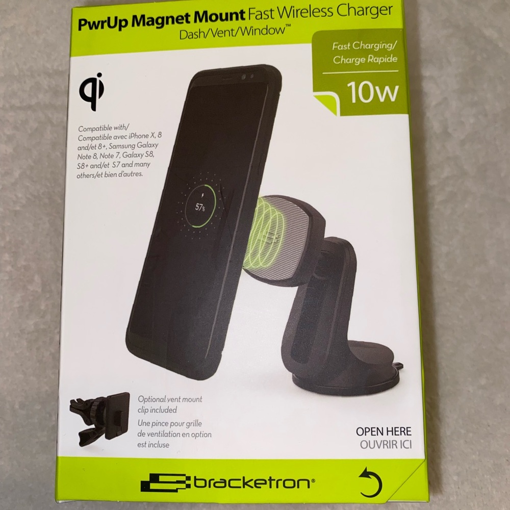 Bracketron phone car mount fast wireless charger